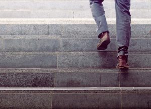 Climbing the stairs